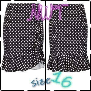 Size 16 City Chic Polka Dot Frill Skirt